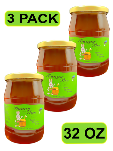 Forest Blossom Honey - 32oz - 3 PACK - Bunny And The Bee - Raw Natural Honey